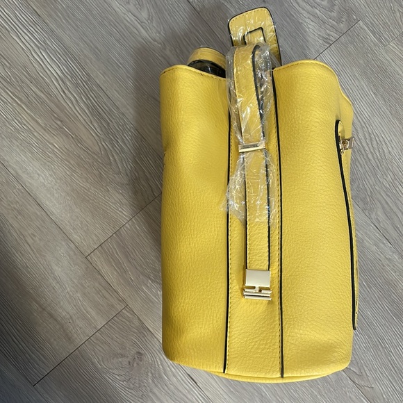 Madi Claire "Brook" Pebble Grain Shoulder Bag w/Adjustable Strap-SunflowerYellow - Picture 5 of 11